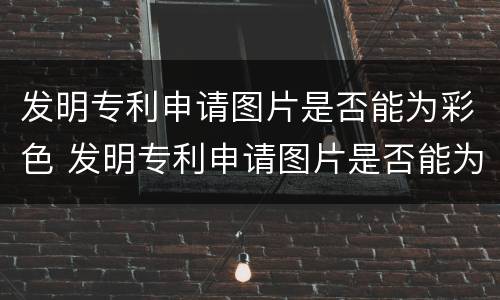 发明专利申请图片是否能为彩色 发明专利申请图片是否能为彩色的