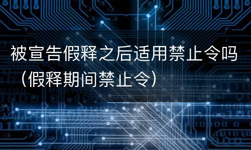 被宣告假释之后适用禁止令吗（假释期间禁止令）
