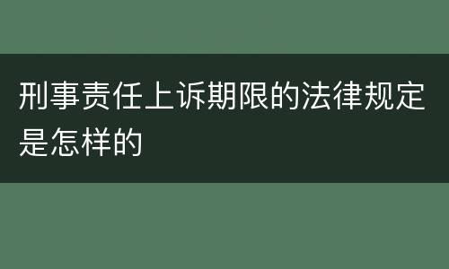 刑事责任上诉期限的法律规定是怎样的