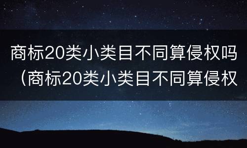 商标20类小类目不同算侵权吗（商标20类小类目不同算侵权吗知乎）