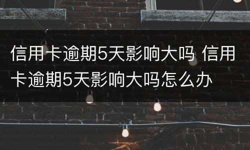 信用卡逾期5天影响大吗 信用卡逾期5天影响大吗怎么办