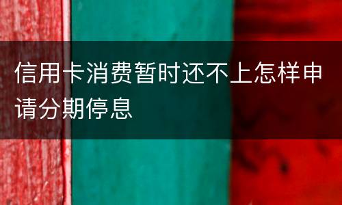 信用卡消费暂时还不上怎样申请分期停息