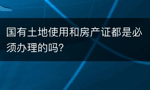 国有土地使用和房产证都是必须办理的吗？