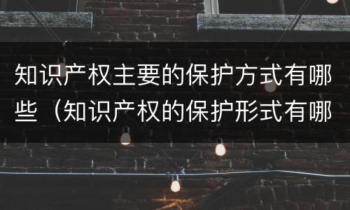 知识产权主要的保护方式有哪些（知识产权的保护形式有哪些）