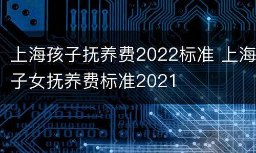 上海孩子抚养费2022标准 上海子女抚养费标准2021