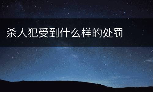 杀人犯受到什么样的处罚