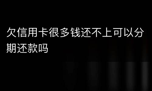 欠信用卡很多钱还不上可以分期还款吗
