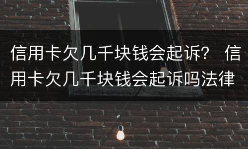 信用卡欠几千块钱会起诉？ 信用卡欠几千块钱会起诉吗法律依据