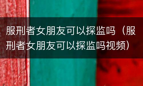 服刑者女朋友可以探监吗（服刑者女朋友可以探监吗视频）