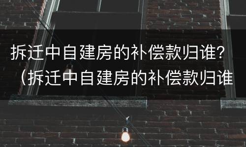 拆迁中自建房的补偿款归谁？（拆迁中自建房的补偿款归谁管）