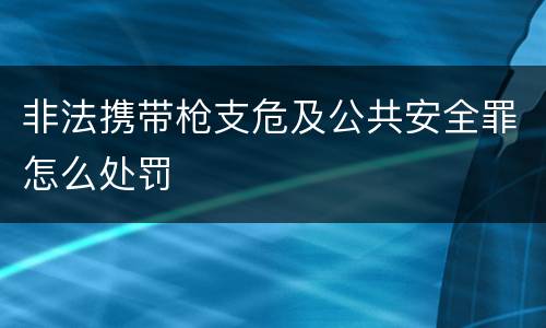 非法携带枪支危及公共安全罪怎么处罚