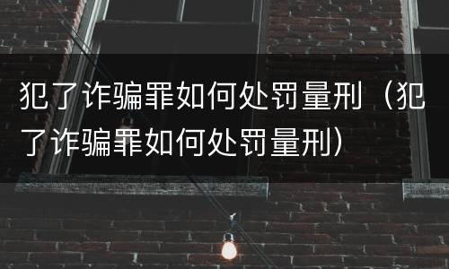犯了诈骗罪如何处罚量刑（犯了诈骗罪如何处罚量刑）