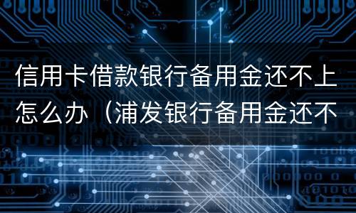 信用卡借款银行备用金还不上怎么办（浦发银行备用金还不上怎么办）