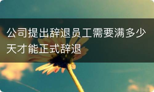 公司提出辞退员工需要满多少天才能正式辞退
