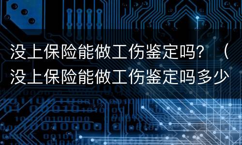 没上保险能做工伤鉴定吗？（没上保险能做工伤鉴定吗多少钱）