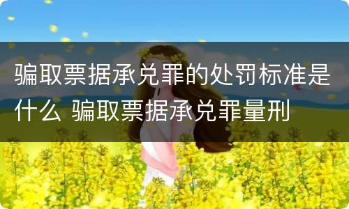 骗取票据承兑罪的处罚标准是什么 骗取票据承兑罪量刑