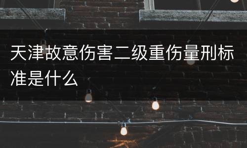 天津故意伤害二级重伤量刑标准是什么