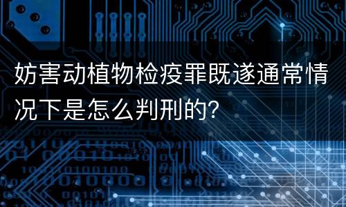 妨害动植物检疫罪既遂通常情况下是怎么判刑的？