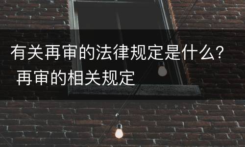 有关再审的法律规定是什么？ 再审的相关规定