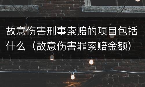 故意伤害刑事索赔的项目包括什么（故意伤害罪索赔金额）