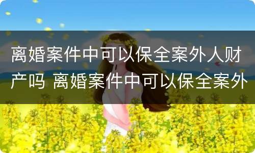 离婚案件中可以保全案外人财产吗 离婚案件中可以保全案外人财产吗法院