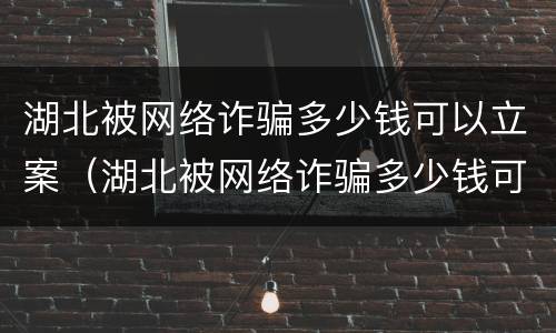 湖北被网络诈骗多少钱可以立案（湖北被网络诈骗多少钱可以立案侦查）
