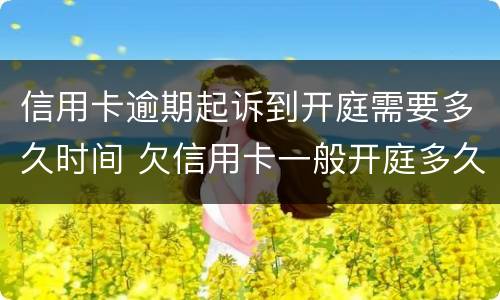 信用卡逾期起诉到开庭需要多久时间 欠信用卡一般开庭多久下判决书