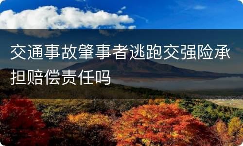 交通事故肇事者逃跑交强险承担赔偿责任吗