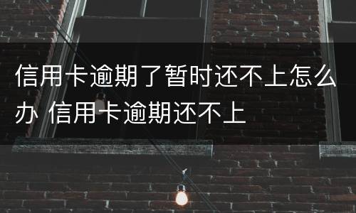信用卡逾期了暂时还不上怎么办 信用卡逾期还不上