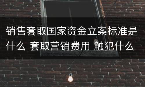销售套取国家资金立案标准是什么 套取营销费用 触犯什么罪