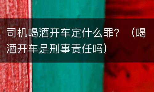 司机喝酒开车定什么罪？（喝酒开车是刑事责任吗）