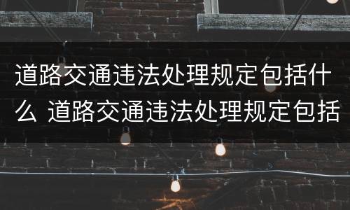 道路交通违法处理规定包括什么 道路交通违法处理规定包括什么内容