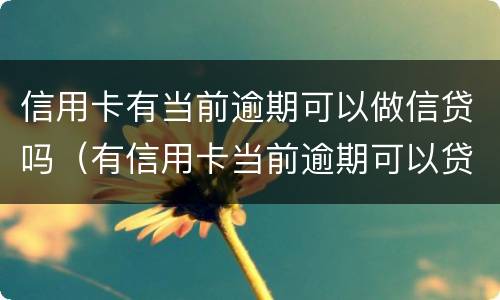 信用卡有当前逾期可以做信贷吗（有信用卡当前逾期可以贷款吗）