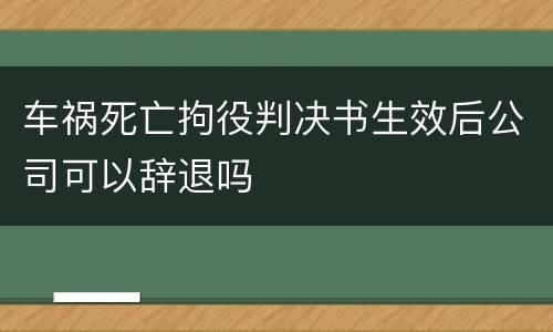 车祸死亡拘役判决书生效后公司可以辞退吗
