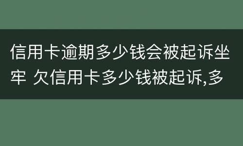 信用卡逾期多少钱会被起诉坐牢 欠信用卡多少钱被起诉,多久后会被强制