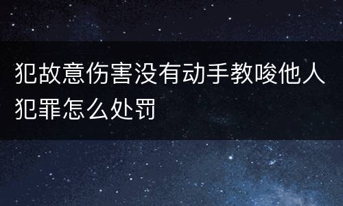 犯故意伤害没有动手教唆他人犯罪怎么处罚