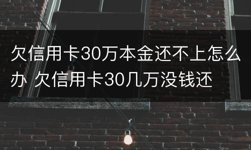 欠信用卡30万本金还不上怎么办 欠信用卡30几万没钱还