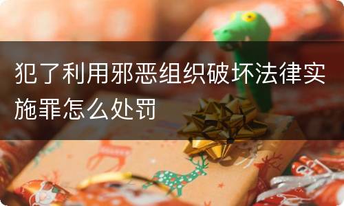犯了利用邪恶组织破坏法律实施罪怎么处罚