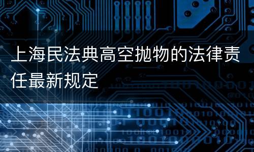 上海民法典高空抛物的法律责任最新规定