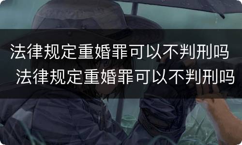 法律规定重婚罪可以不判刑吗 法律规定重婚罪可以不判刑吗知乎