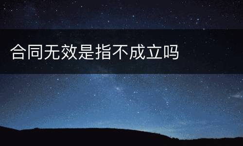 合同无效是指不成立吗
