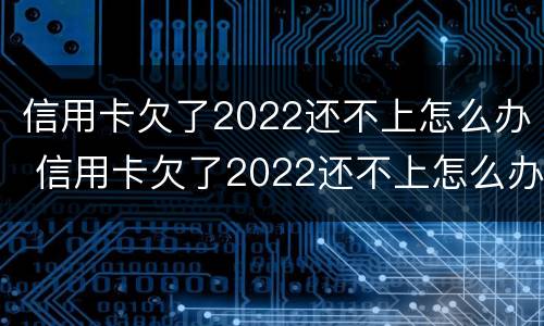 信用卡欠了2022还不上怎么办 信用卡欠了2022还不上怎么办呀