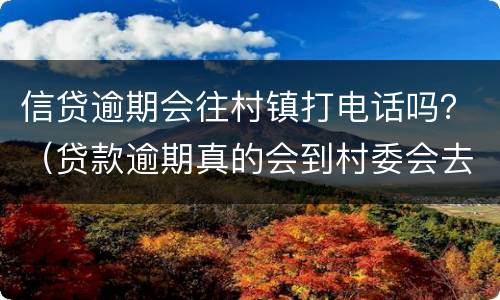 信贷逾期会往村镇打电话吗？（贷款逾期真的会到村委会去吗）