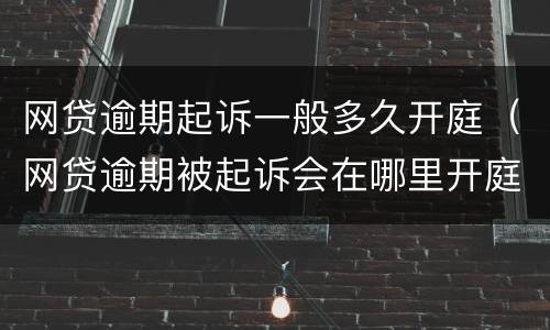 网贷逾期起诉一般多久开庭（网贷逾期被起诉会在哪里开庭）