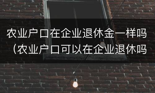 农业户口在企业退休金一样吗（农业户口可以在企业退休吗）