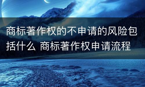 商标著作权的不申请的风险包括什么 商标著作权申请流程