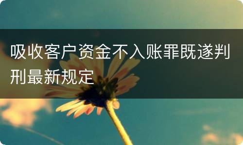 吸收客户资金不入账罪既遂判刑最新规定