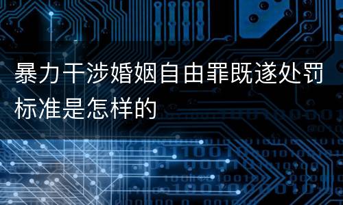 暴力干涉婚姻自由罪既遂处罚标准是怎样的