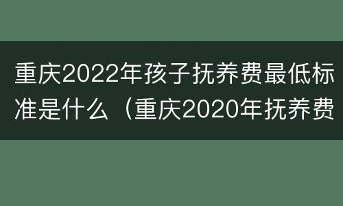 重庆2022年孩子抚养费最低标准是什么（重庆2020年抚养费标准）