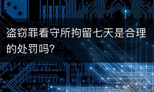 盗窃罪看守所拘留七天是合理的处罚吗？